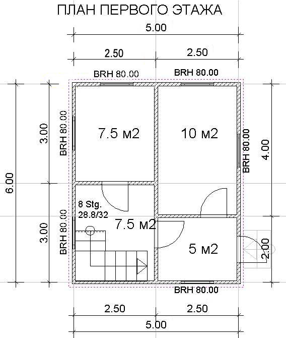 План щитовой дом двухэтажный ДМ-11