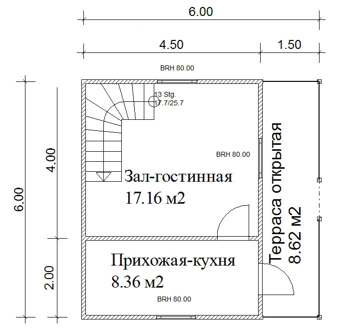 План щитовой дом двухэтажный ДМ-6