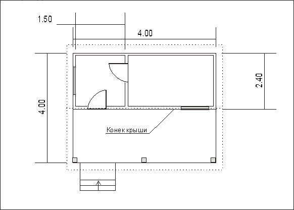 План щитовой дом одноэтажный Дачник