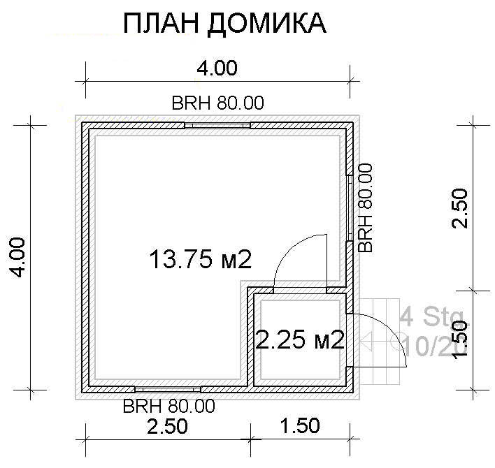 План щитовой дом одноэтажный ДК-1