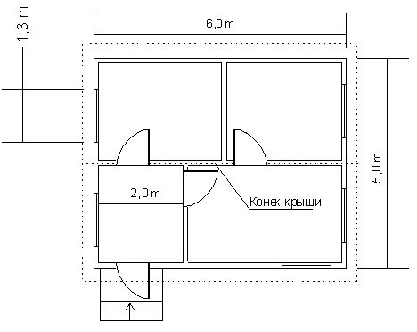 План щитовой дом одноэтажный ДК-11