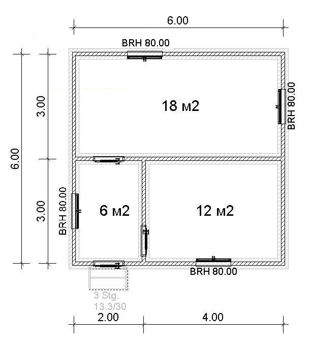 План каркасный дом одноэтажный ТК-9